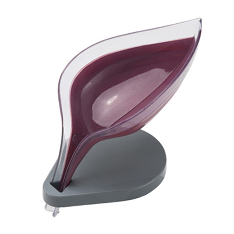 Leaf Shape Soap Box Bathroom Soap Holder Dish Storage Plate Tray Bathroom Soap Holder Case Bathroom Supplies Bathroom Gadgets: Plum