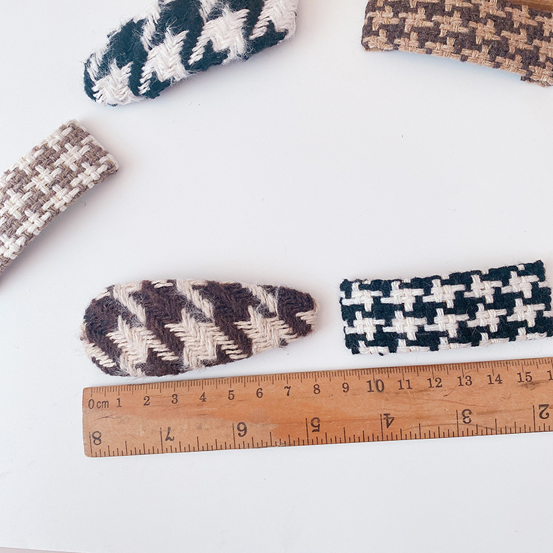 2022 Koreaanse Meisjes Haarspelden Zwart Wit Bruin Plaid Haarspeldjes Voor Vrouw Kids Accessoires In Meisjes