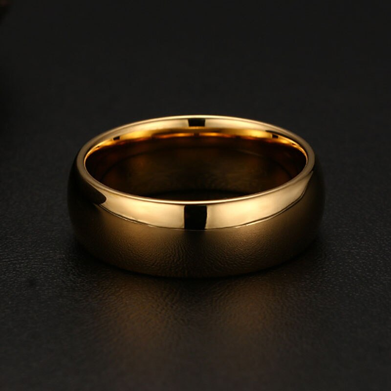 8mm Wide Smooth Real Tungsten Carbide Rings Jewelry Men Wedding Band USA Size 7-13