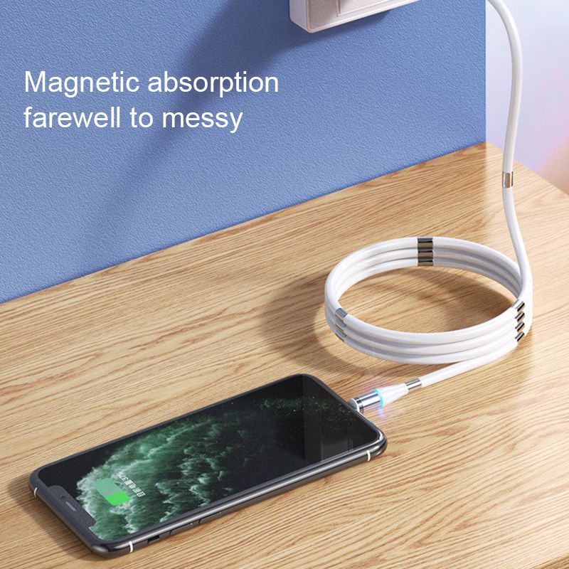 Hvid farve vip til 3 in 1 magnetisk micro usb-kabel til samsung android iphone