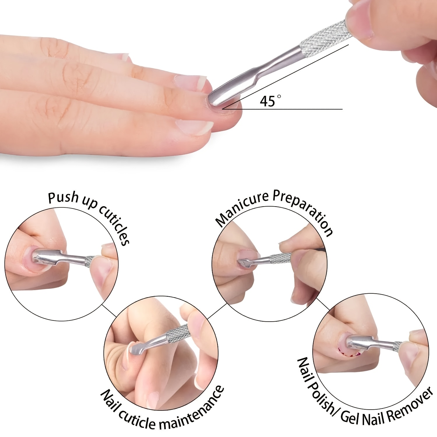 1/2 Stuks Professionele Rvs Cuticle Trimmer Met Cuticle Pusher - Cuticle Remover Cuticle Nipper Cuticle Cutter Clipper