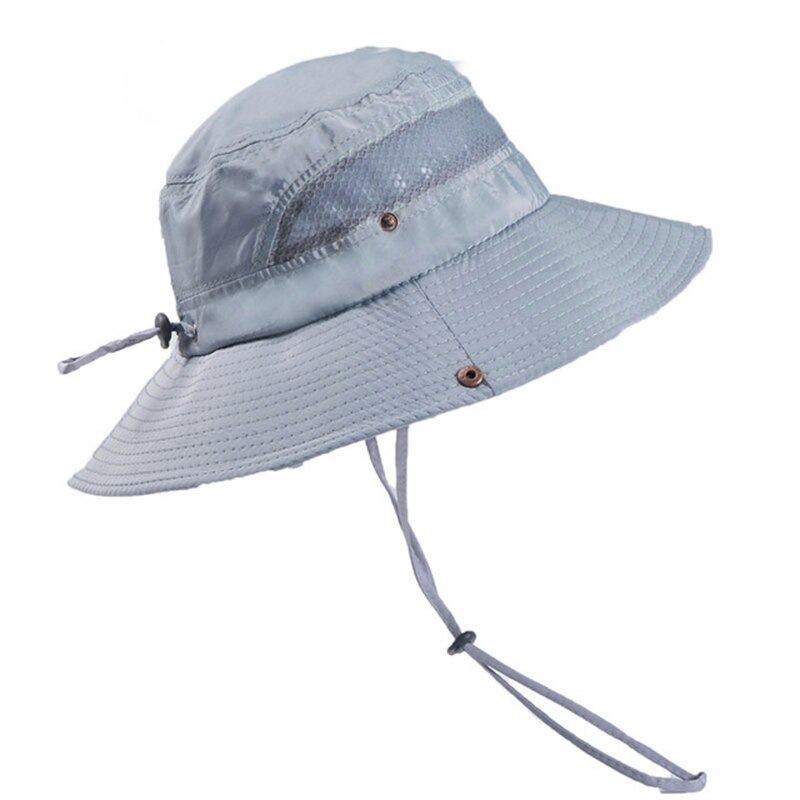 Outdoor Fishing Hiking Hat Men's Summer Sun Shade Sun Hat Summer UV Protection Fisherman Hat Male: gray