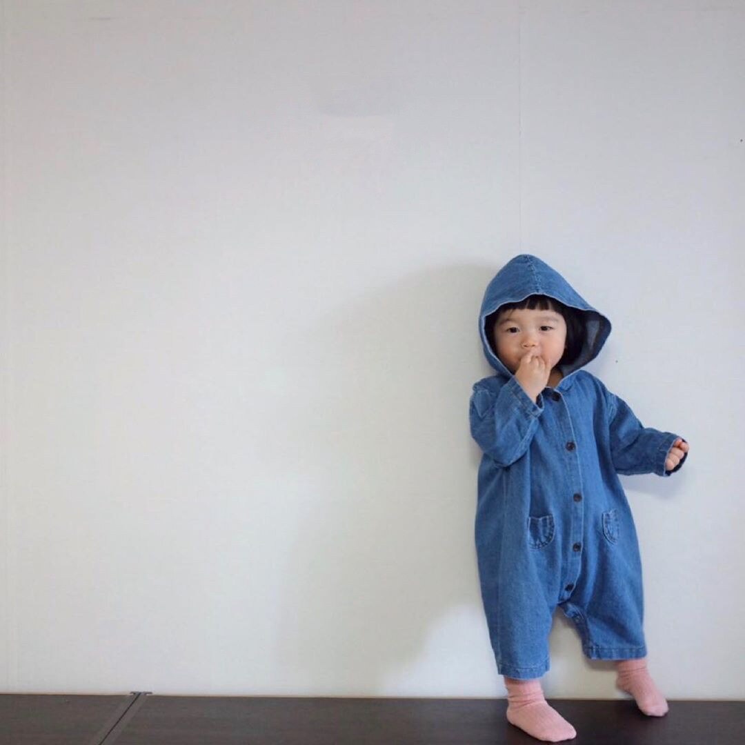 5459 bébé garçon à capuche Denim Outwear à manches longues une pièce vêtements à manches longues Denim vêtements 0-24M enfant en bas âge fille vêtements décontractés