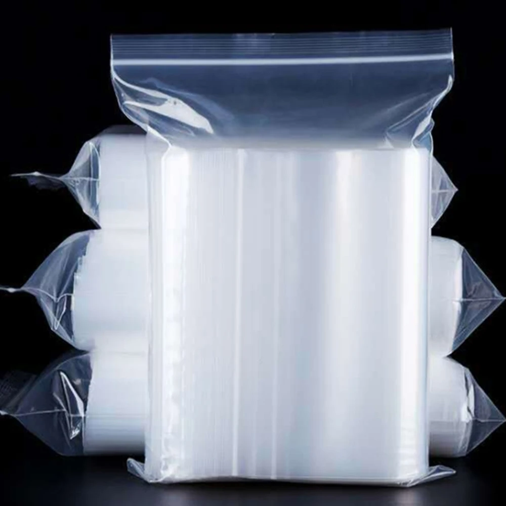 Små plastposer med glidelås, gjenlukkbare gjennomsiktige poser, vakuumoppbevaringspose, klare poser med glidelås, matoppbevaring