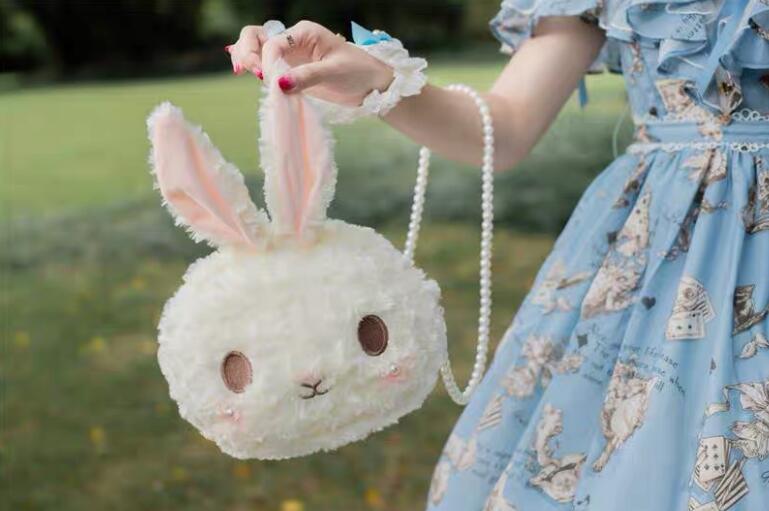 Pige prinsesse lolita taske fødselsdagsfest bunny taske håndlavet lolita pink jk skuldertaske messenger kanin taske  md1013