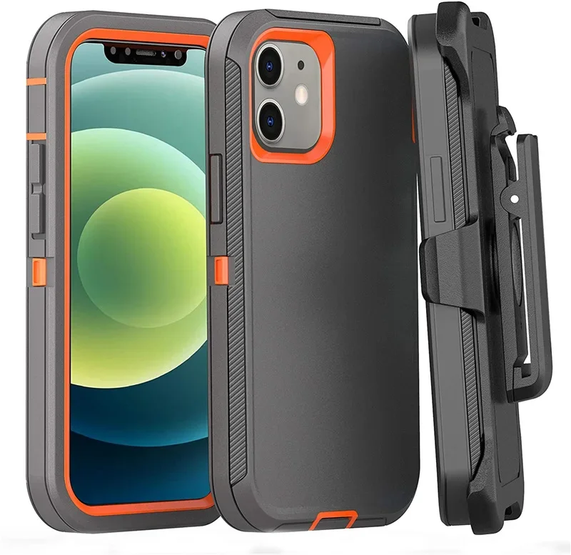 Luxury Hybrid Heavy Duty Armor Phone Case for IPhone 16 Pro Max Plus Shockproof Protect Otter Hard Box Belt Clip Cover: CANVAS / SKY BLUE