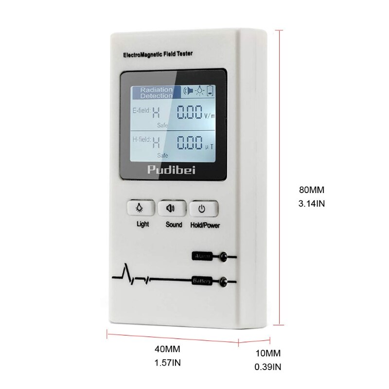 USB Charging Handheld Mini Digital LCD Display Electric Field and Magnetic Field Radiation EMF Electromagnetic Radiation Tester