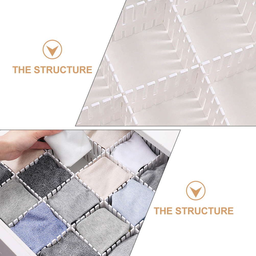 8pcs Useful Plastic Sub-grid Drawer Dividers Home Sub-grid Drawer Separators