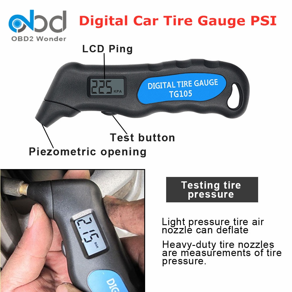 TH805 Tire Pressure Gauge Meter PSI Digital Car Tyre Air Pressure Monitoring System TPMS Tester Tool Auto Truck Motorcycle