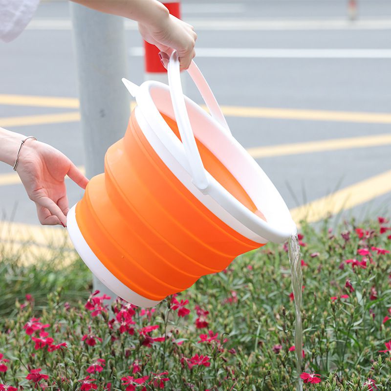 10L/5L/3L Portable Foldable Bucket Collapsible Silicone Bucket Lid Car Washing Pail Outdoor Car Water Storage Tank