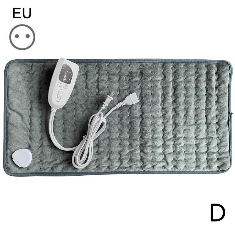 Manta eléctrica pequeña de 60x30cm para terapia, almohadilla de calefacción eléctrica, puede aliviar el dolor, color gris plata, 120-240V, especificaciones US, EU, AU y UK: Dark gray EU