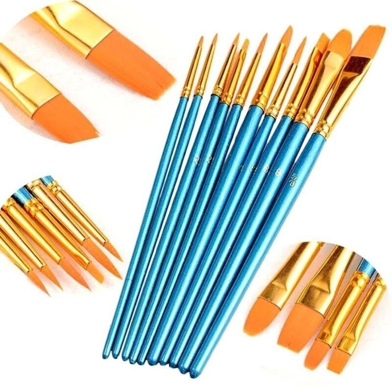 10pcs Painting Set 10pcs Acrylic Oil Watercolors Artist Paint Brushes