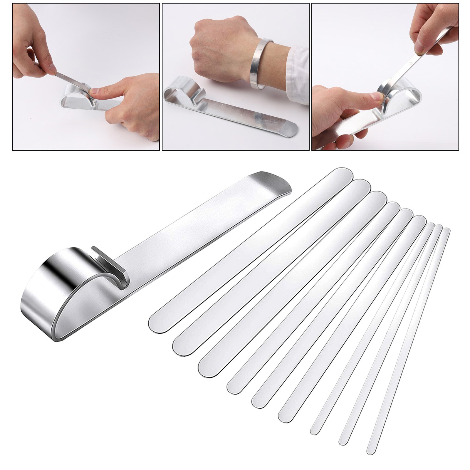 10Pcs bracciale in acciaio fai da te in bianco con barra di piegatura che timbra la fabbricazione di gioielli in metallo