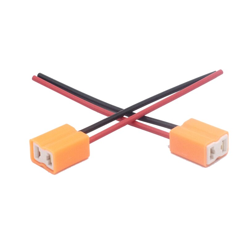 Portalámparas de bombilla Led de cerámica H7, adaptador de enchufe de cerámica, Cable de cobre, Conector de bombilla H7, 2 uds.