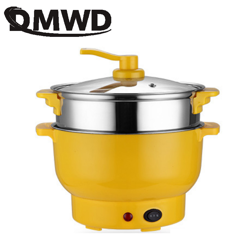 DMWD Multifunktions Reiskocher Elektrische Pfanne Nudel Kochen Topf Ei Omelett Pfanne Mini Eintopf Lebensmittel Dampfer Suppe Heizung