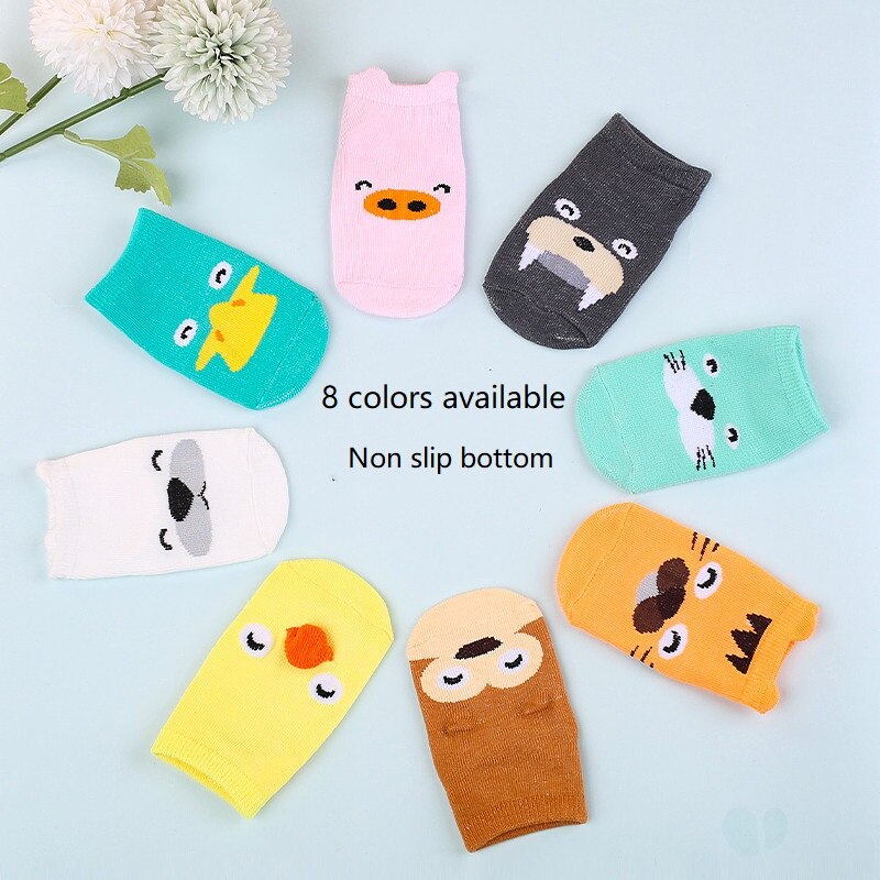 Calcetines antideslizantes de algodón para niños y niñas, medias cómodas de tubo suave, de 0 a 1 años,: 8pairs mix color
