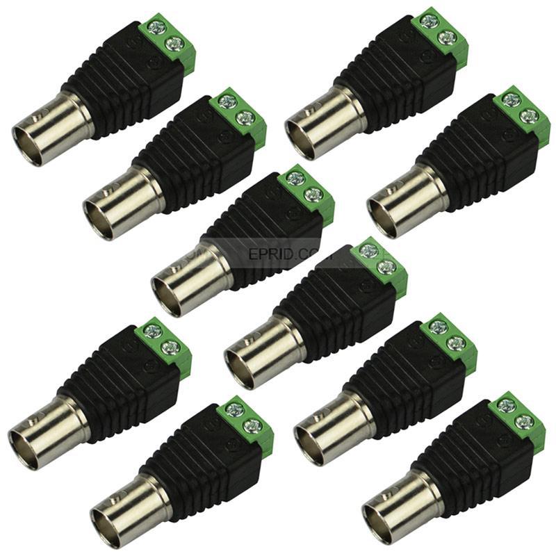 10pcs Coax CAT5 To Camera CCTV BNC Female Jack Video Balun Connector Adapter