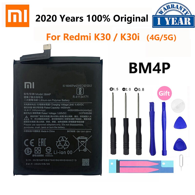 100% Original XIAO MI BM4P BM4U BM4Q Phone Battery For Xiaomi Redmi K30 Pro K30Pro Supreme Version Poco F2 Pro Batteries Bateria: BM4P Redmi K30