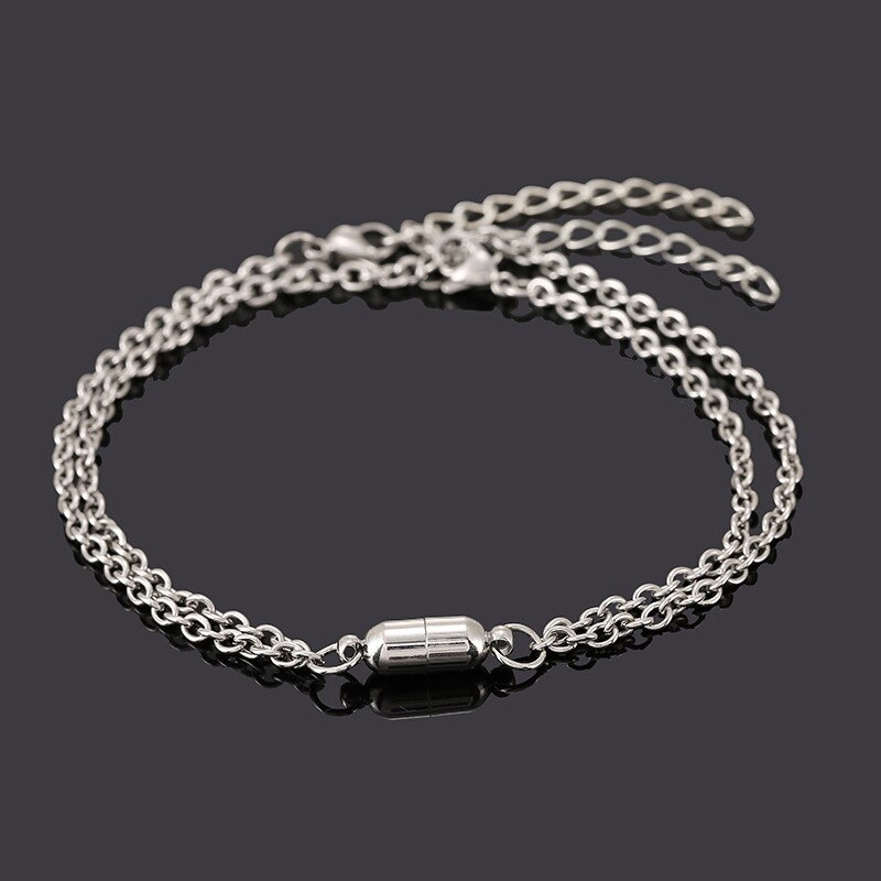 2 Teile/satz Edelstahl Magnetische Armbinde Frauen Männer Verknüpfung Kette Paar Armbinde Valentinstag'Tag Schmuck