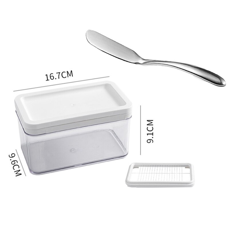 Boîte de stockage de beurre en plastique Transparent, conteneur serveur de coupe de fromage, garder le plateau de séparation séparateur de planche à fromage outils alimentaires: Aknife