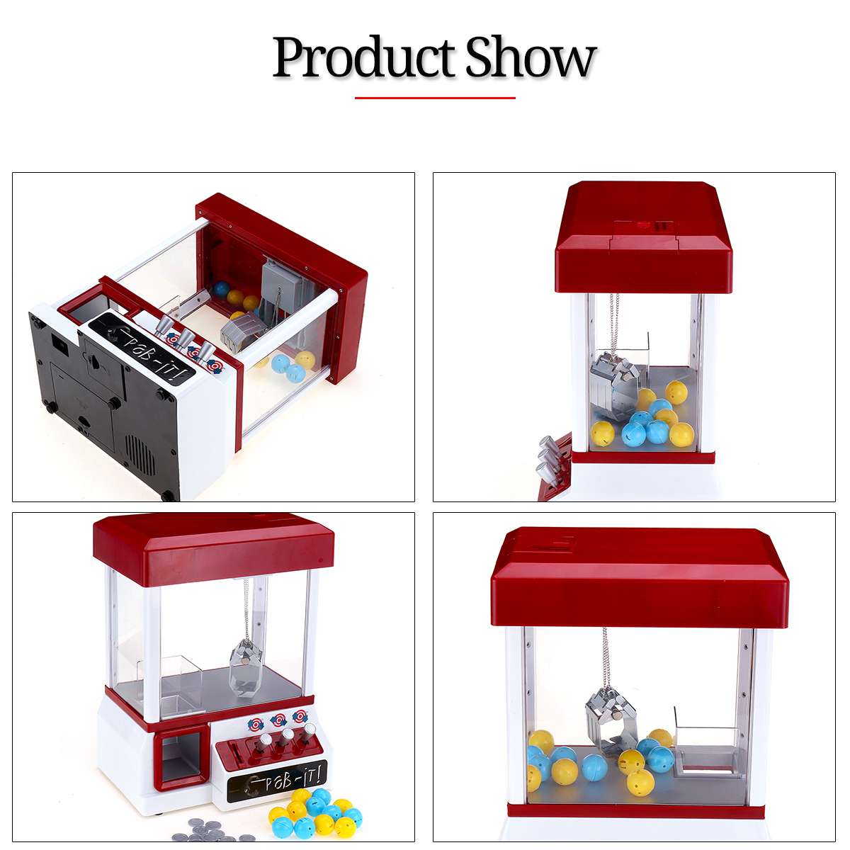 Muntautomaat Game Clip Pop Grabber Arcade Game Machine Candy Grabber Pop Grabber Klauw Machine Kraan Machine Kid Speelgoed Catcher