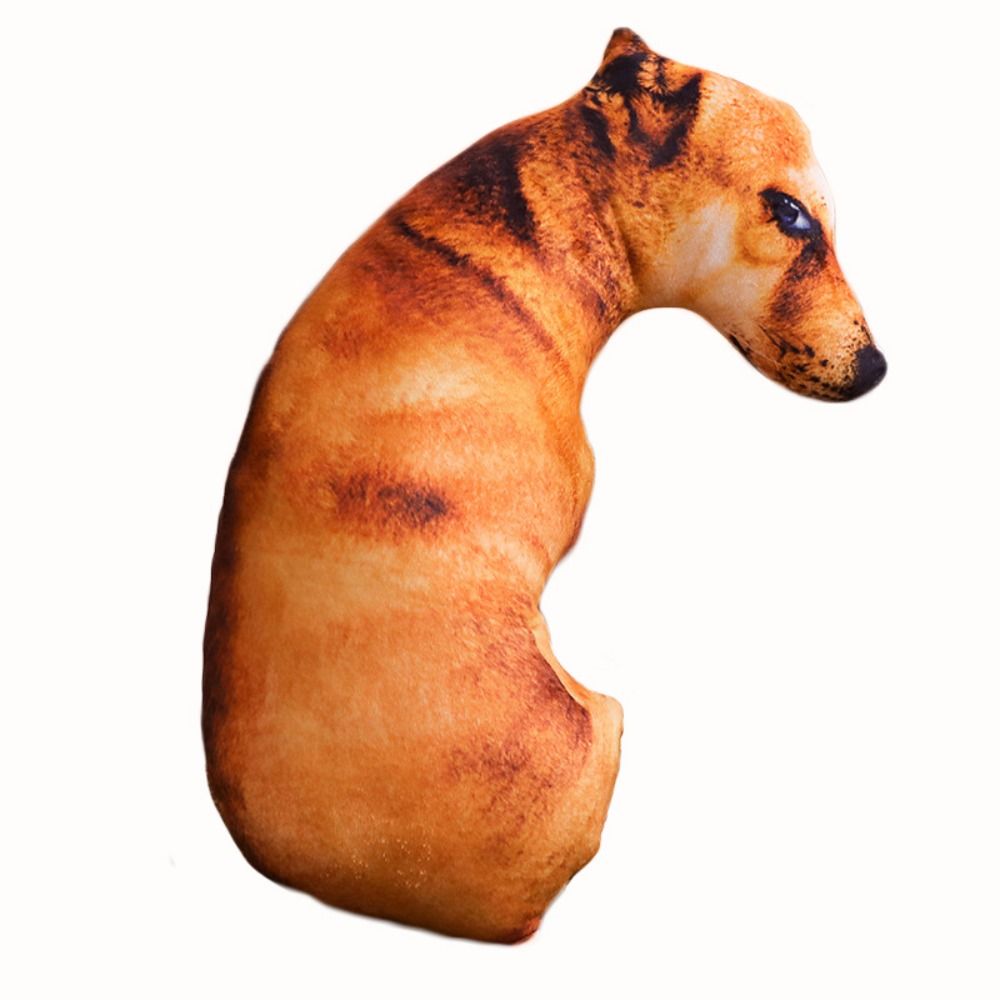 Cute 3D Lifelike Animal Throw Pillow Dog Pillow Soft Cushion Office: WHITE