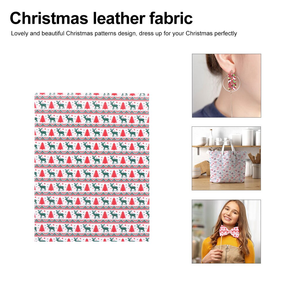 8 vellen imitatieleer voor kerst, om zelf strikken, oorbellen en andere decoraties te maken