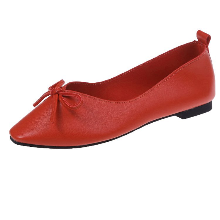 Neue Unterhose auf Flach Ballett Wohnungen Frauen Schuhe Feste Beiläufige Schuhe Frau Wohnungen Niedrigen Fersen Bogen Knoten Spitz büro Schuhe: verrotten / 6,5