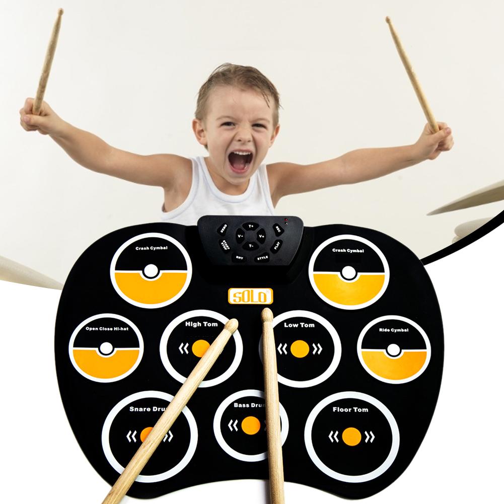 Elektronische Drum Roll Up Drum Praktijk Pad Kit Met Hoofdtelefoon Ingebouwde Speaker Drum Pedalen Geweldige Voor Kids