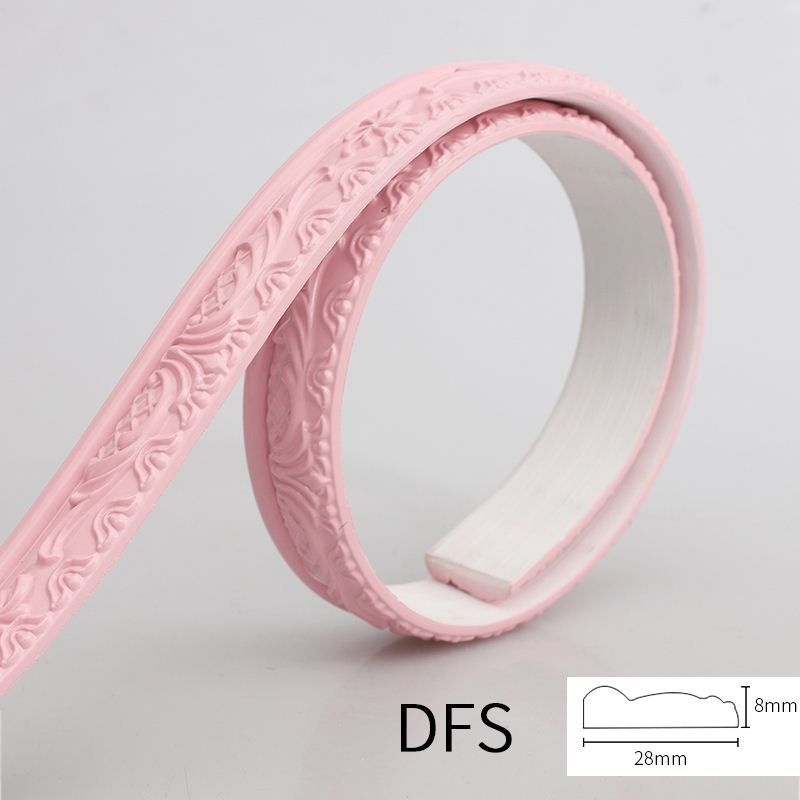 Plaster line living room background wall decorative border PVC line door frame line: Light pink