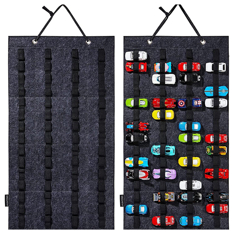 Hängender Organizer für Räder, Wandhalterung, Vitrine, große Kapazität, Aufbewahrungsbox, Taschen, Halten, Spielzeug, Streichholzschachtel, Autos, freundlicher,: Schwarz