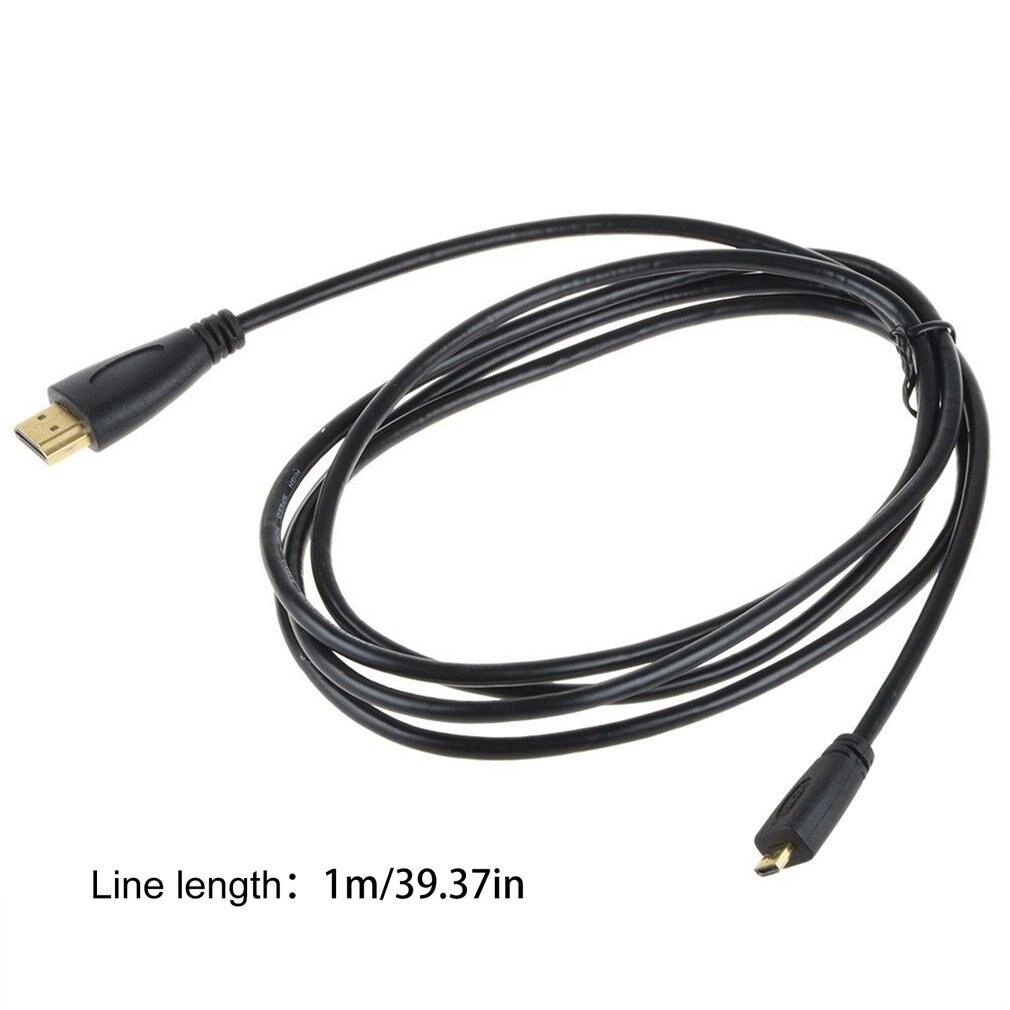 1m 1080P Micro HDMI to HDMI Adapter Cable Cord for Phone Tablet Camera TV