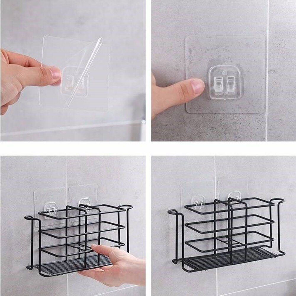 Gancho de Velcro adhesivo para montar en la pared, sin costuras, fuerte, para baño, multifuncional
