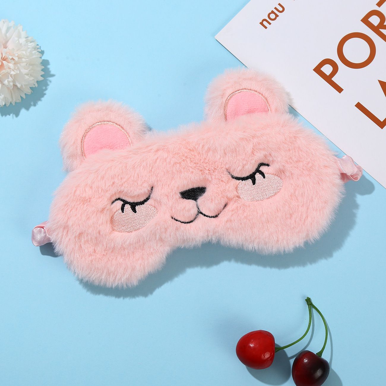 Plush Sleep Mask Cute Koala Rabbit Blindfold Eye Band Aid Cover Night Dream Mask Cotton Bandage Sleeing Relax: Rabbit