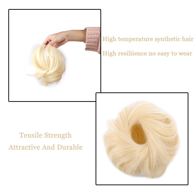 JINKAILI-Chignon à donuts souple élastique | Chignon synthétique en forme de toupet, chouchou enroulé pour Extension queue de cheval pour femmes