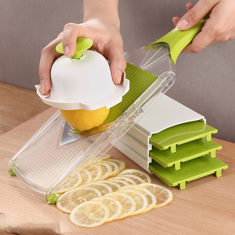4 Blade Adjustable Mandoline Slicer Fruit V Slicer Vegetable Julienne Cutter Lemon Slicing Tool Vegetable Julienne Cutter