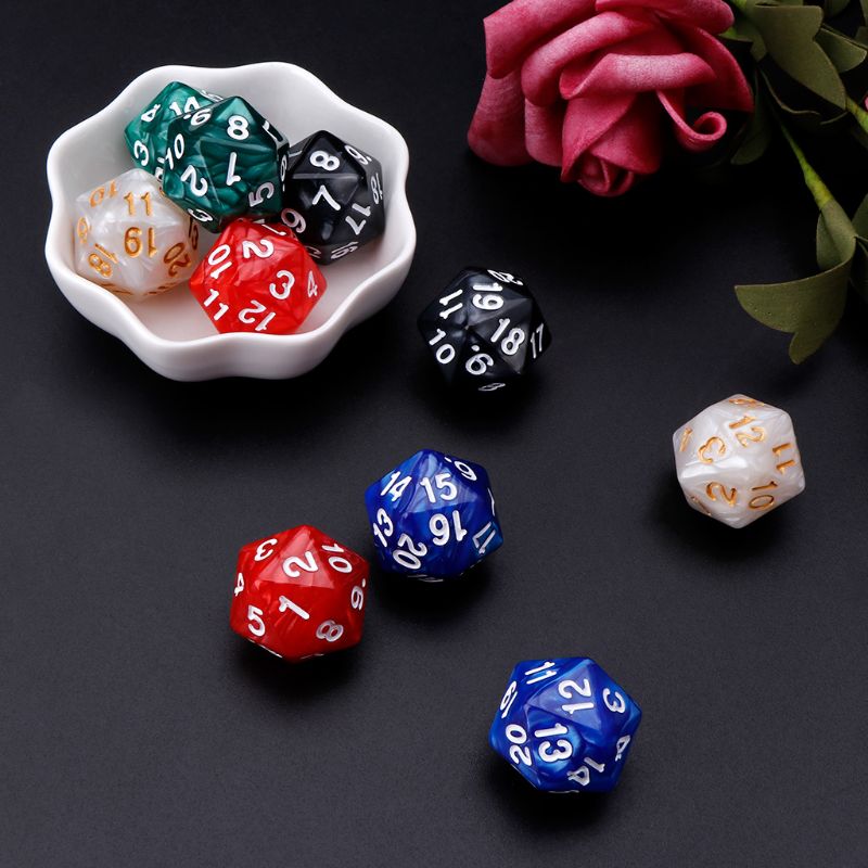 10pcs/set 20 Sided Dice D20 Polyhedral Dices For RPG Poly Desktop Table Games U2JB