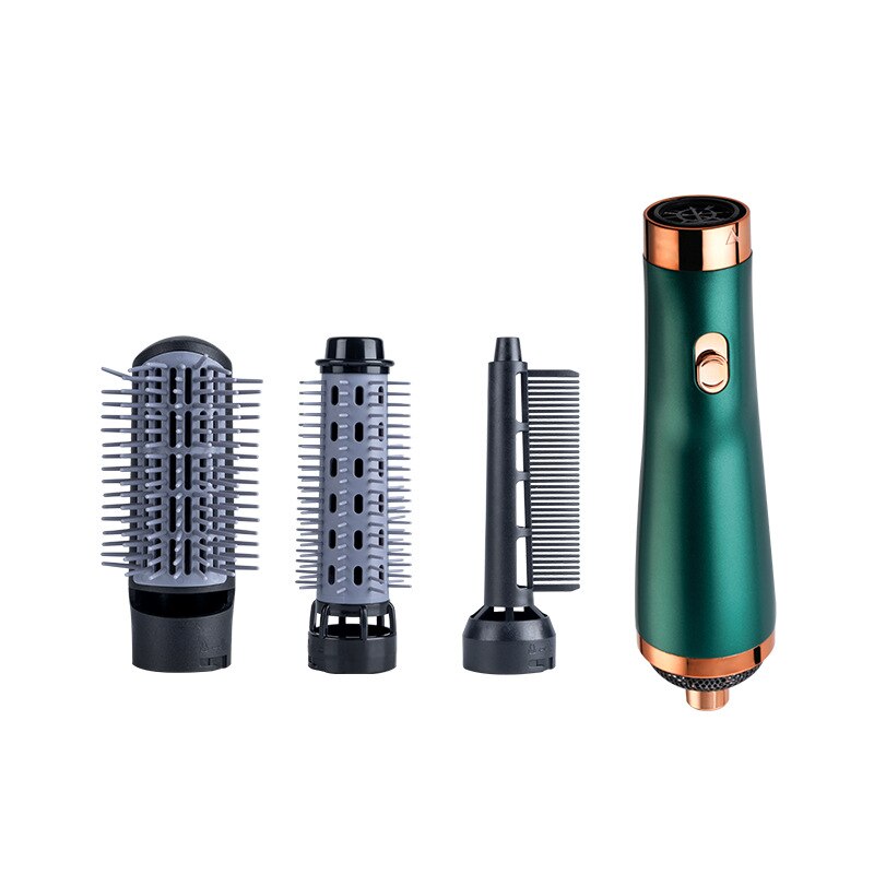 Cepillo secador de pelo iónico eléctrico 3 en 1, cepillo de aire , voluminizador, peine alisador de pelo, rizador de pelo: Verde