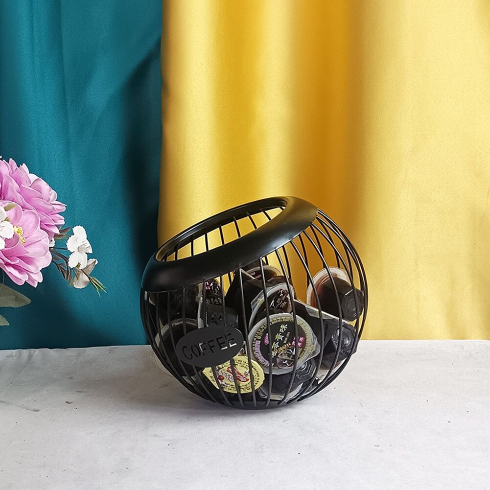 Metal Coffee Capsule Basket Multifunction Hollow Iron Stand Holder Coffee Pods Storage Shelves Rack Home Cafe Hotel Coffeeware