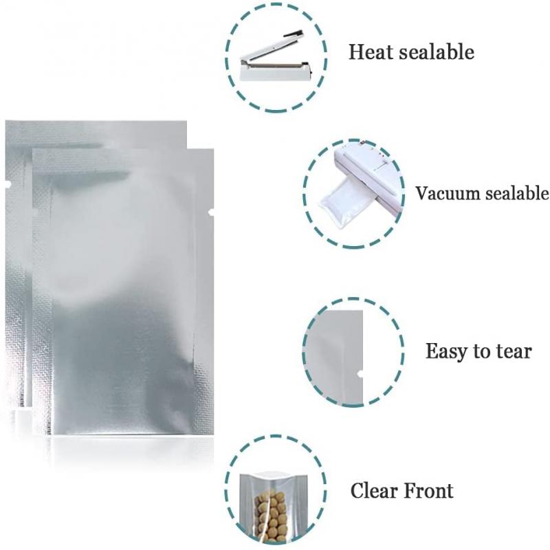 5-100PCS Heat Seal Aluminium Foil Bags Vacuum Sealer Pouches Food Grade Storage Bag Kitchen Supplies