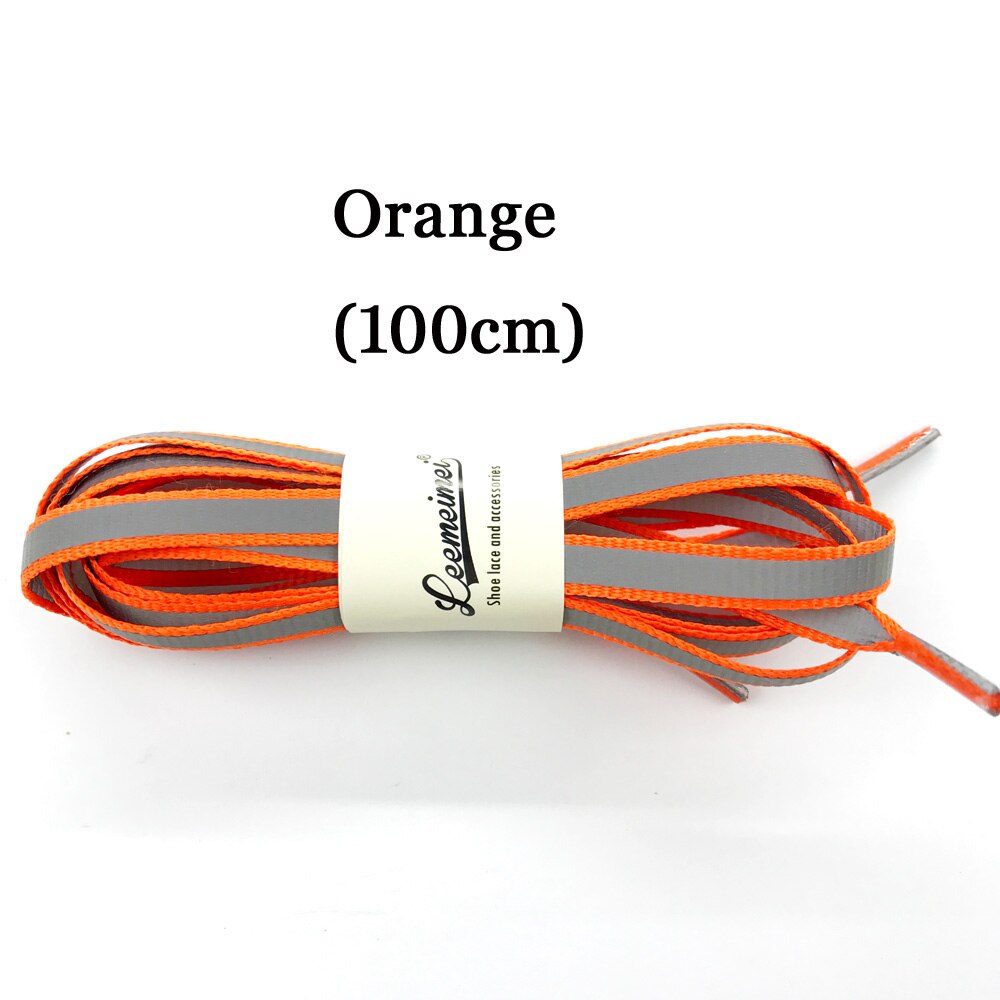 3m reflecterende veters hoge zichtbaarheid schoenveters veiligheid lichtgevende schoenveters in het donker 100cm: Oranje