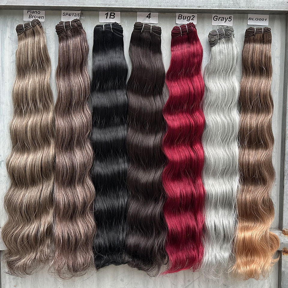 Brun chocolat 6 # Tissage en lot synthétique Body Wave en Fiber résistante à la chaleur, Extensions de cheveux doux, Bio naturel, semblable à l'humain