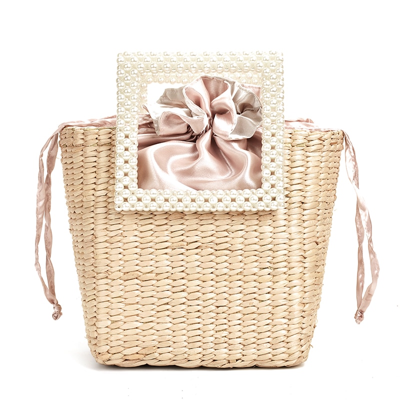 ZA nouvelle perle sac de paille tissé à la main sac à bandoulière bord de mer concepteur sac à main célèbre femmes sacs