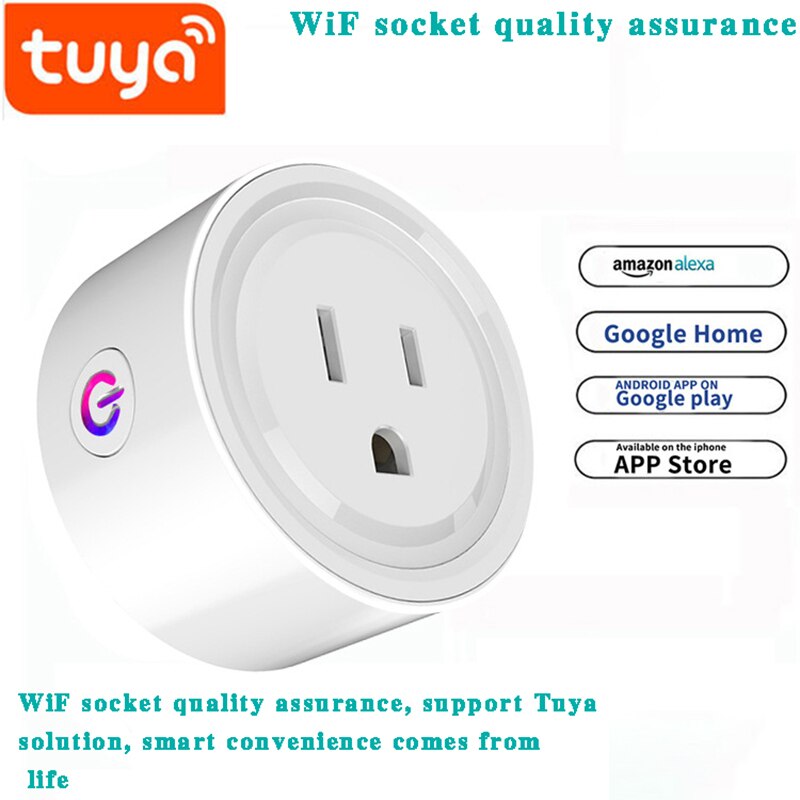 Smart Wifi Plug Adapter Remote Voice Control Power Monitor Stopcontact Timing Functie Werk Met Alexa Google Home Tuya