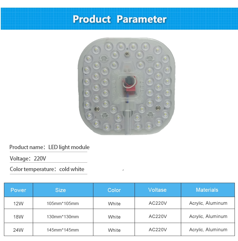 Led-modul Licht AC220V 230V 240V 12W 18W 24W Ersetzen Decke Lampe Beleuchtung Quelle Energie sparen Bequem Installation