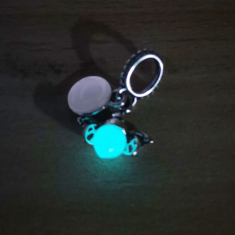 925 Sterling Silver Shiny Zircon Beads firefly Charm Will shine Jewelry For Bracelets