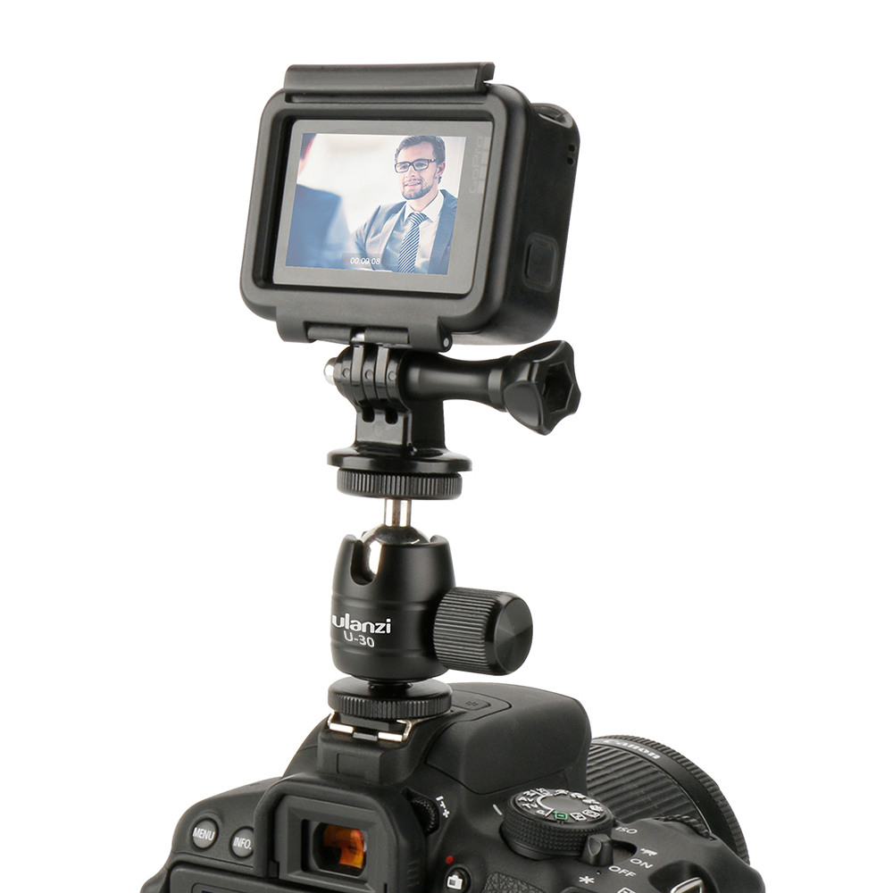 Mini Metal Ball Head 1/4 Screw Mount Rotatable Ballhead Tripod Accessory for Camera with Shoe