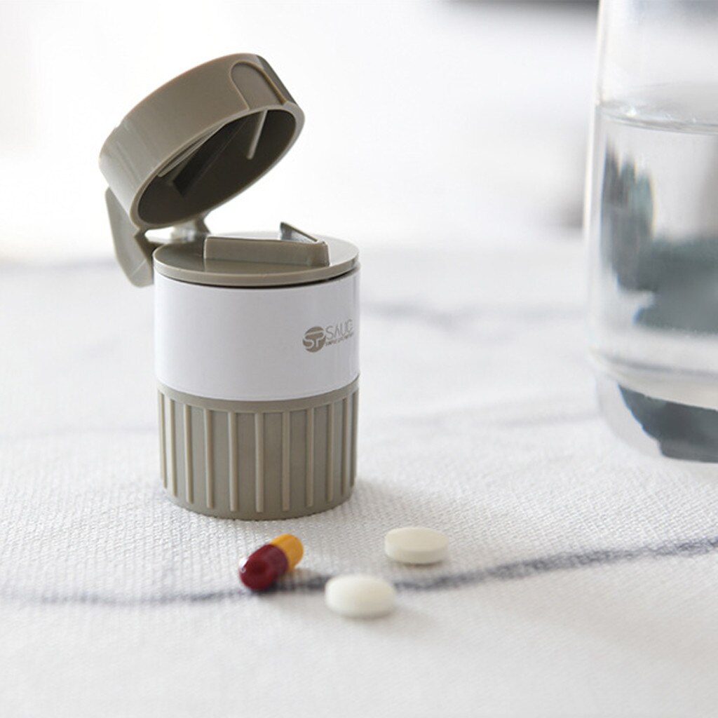 Beau broyeur coupe-pilule pour comprimés 4 en 1 Portable boîtier pilules distributeur cassé moulin médicament pilule diviseur boîte de rangement