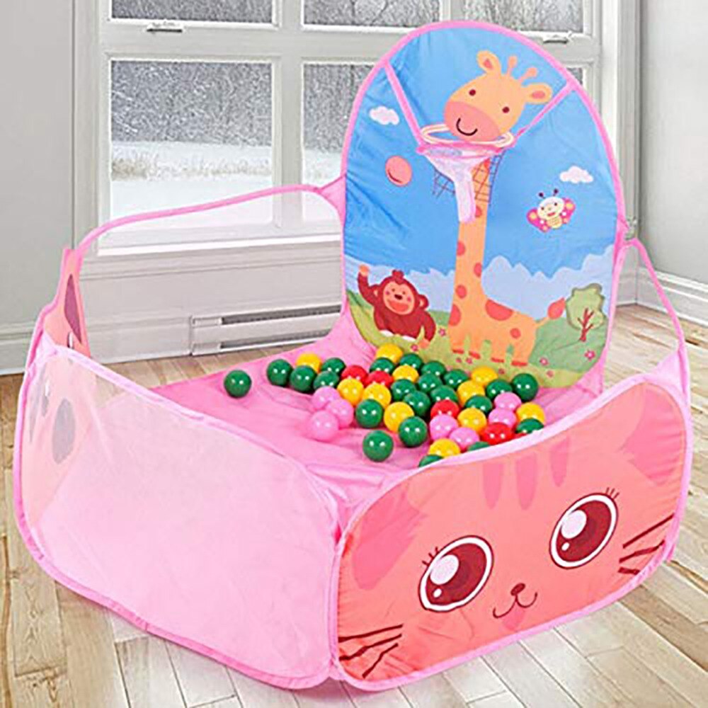 Baby Laufstall Tragbare Kinder Indoor Outdoor Sicher Zelt Kinder Faltbare Laufgitter Spiel für Kinder Cartoon Werfen Basketball Pool