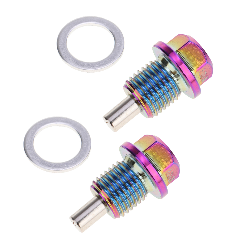 Anodized Black Magnetic Oil Pan Drain Plug Bolt - M12x1.25mm - For Toyota/Lexus/Scion/Nissan/Infinity